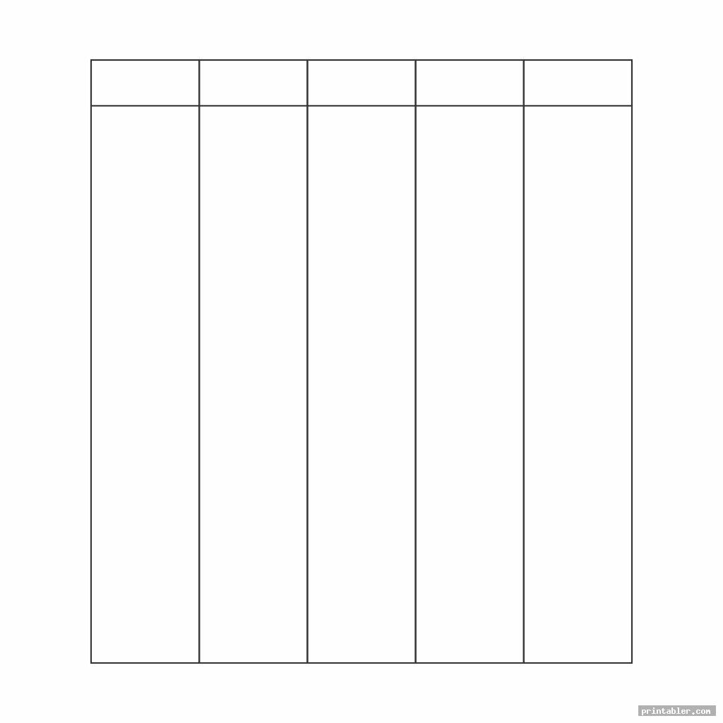 Blank 5 Column Chart Template Blank 5 Column Chart Template