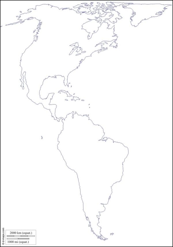 Free Printable Blank Map Of Americas