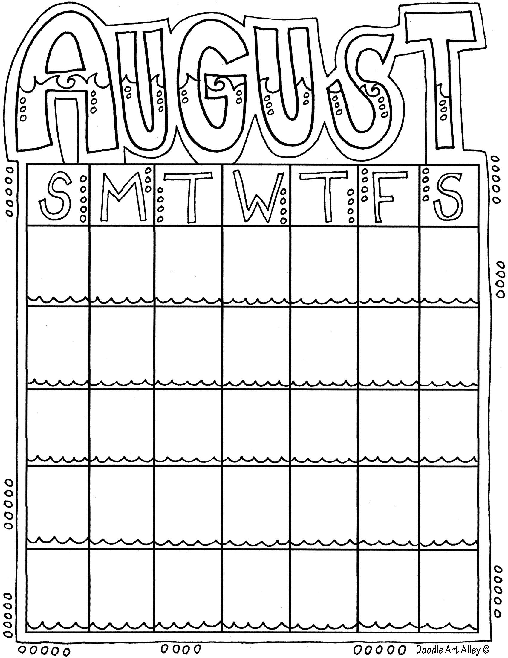 Blank August Calendar Preschool Calendar Printable Blank August Calendar Preschool Calendar Printable