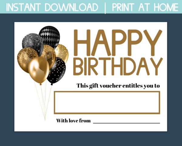 Birthday Gift Certificate Blank Template Printable