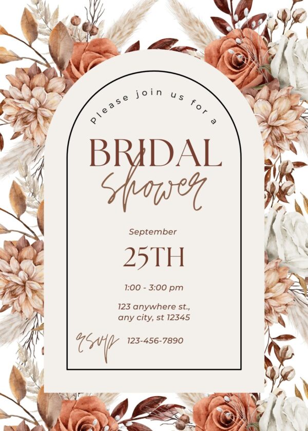 Printable Blank Template For Bridal Shower