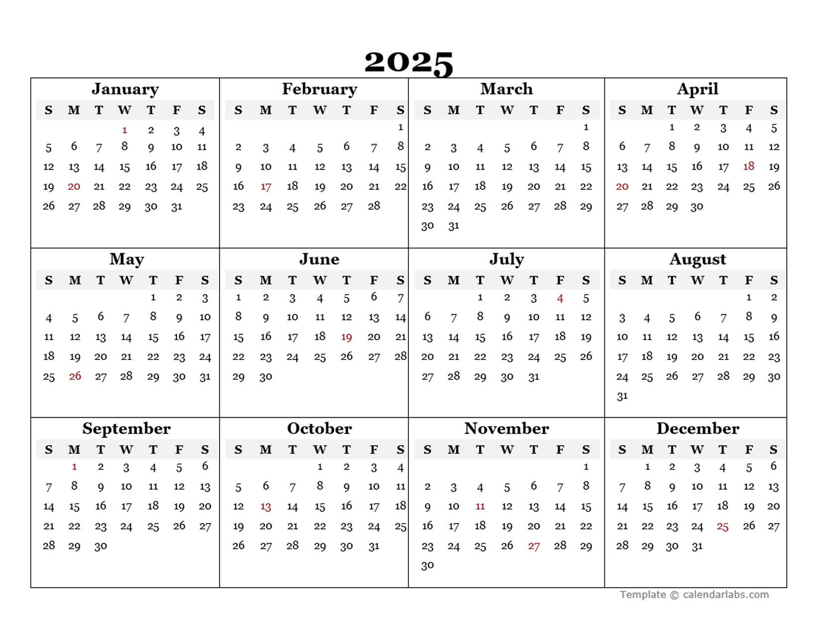 Blank Calendar 2025 Free Pdf Bent A Juhl