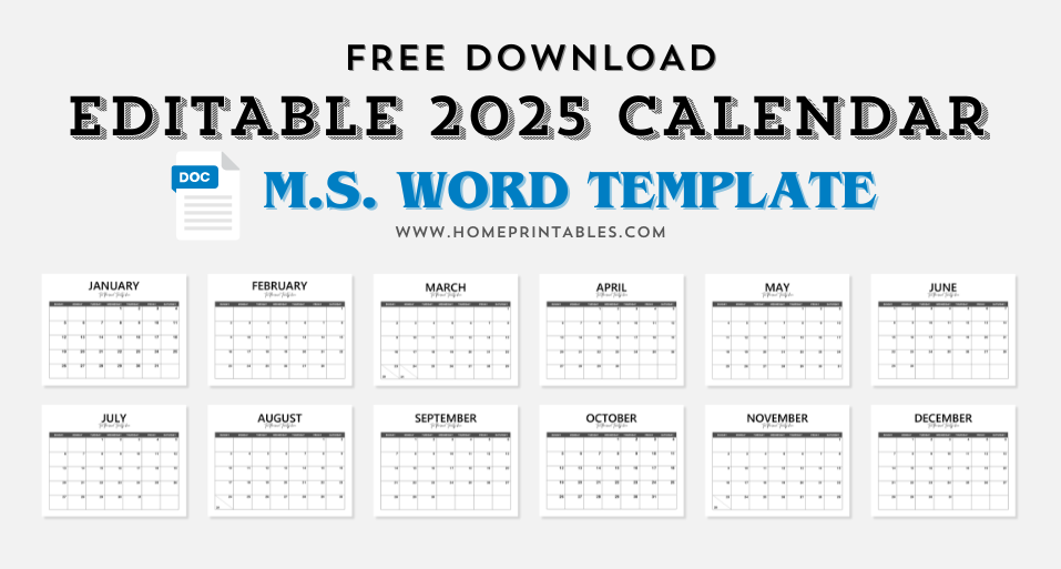 Blank Calendar 2025 July Editable Word Douglas D Colletti