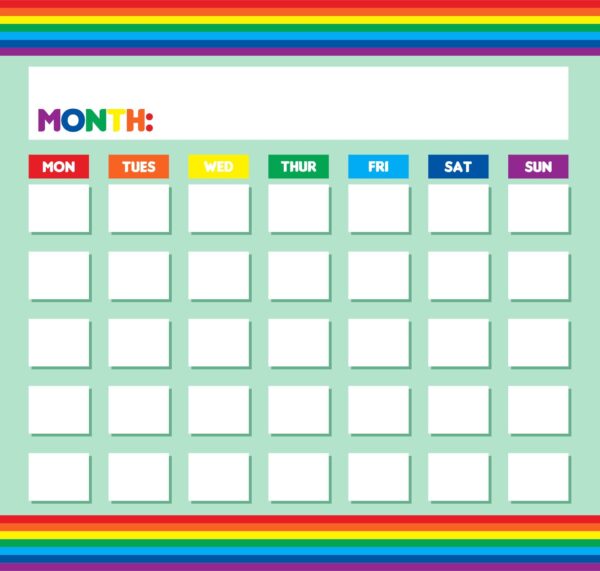 Free Large Colorfull Monthly Printable Calendars Blank