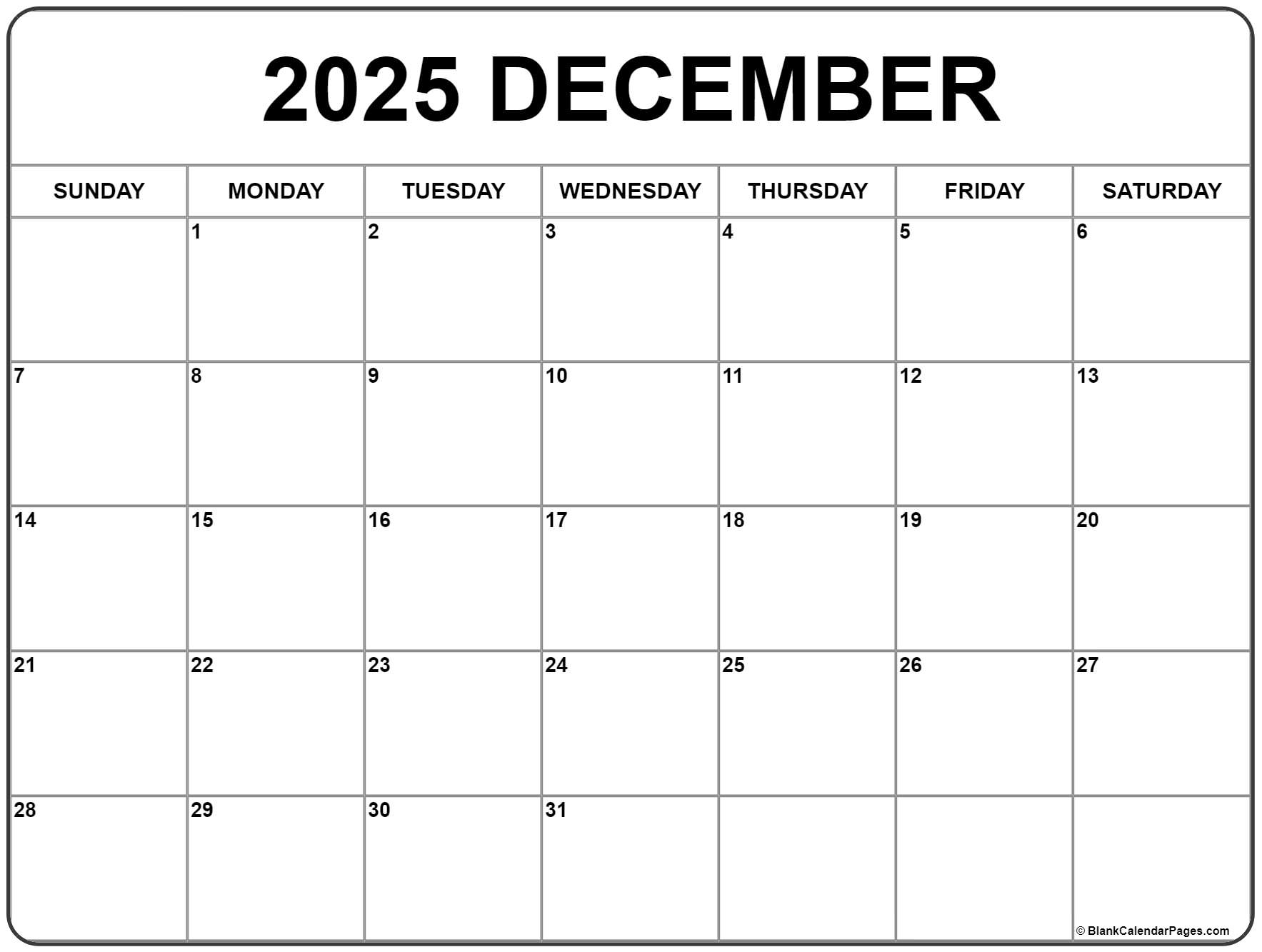 Blank Calendar Printable December 2025 Free Sarah Dorron Blank Calendar Printable December 2025 Free Sarah Dorron