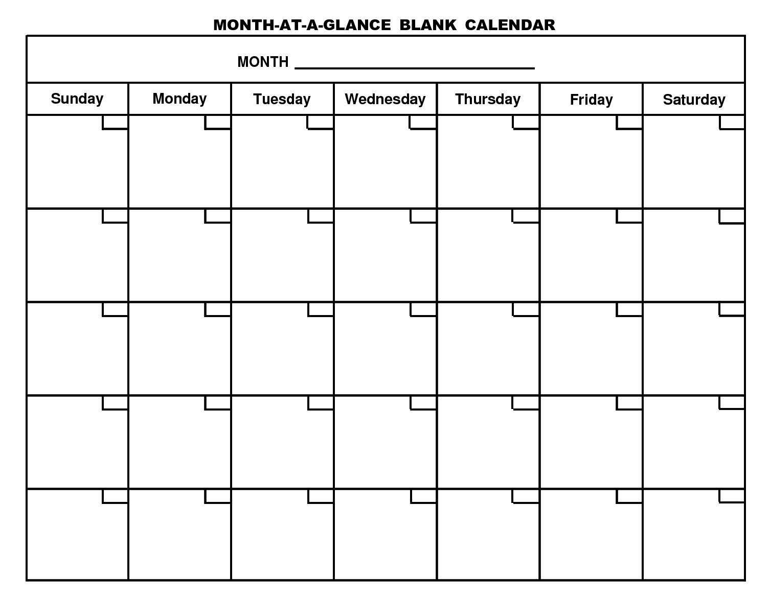 Blank Calendar With Large Squares Maire Roxanne Blank Calendar With Large Squares Maire Roxanne