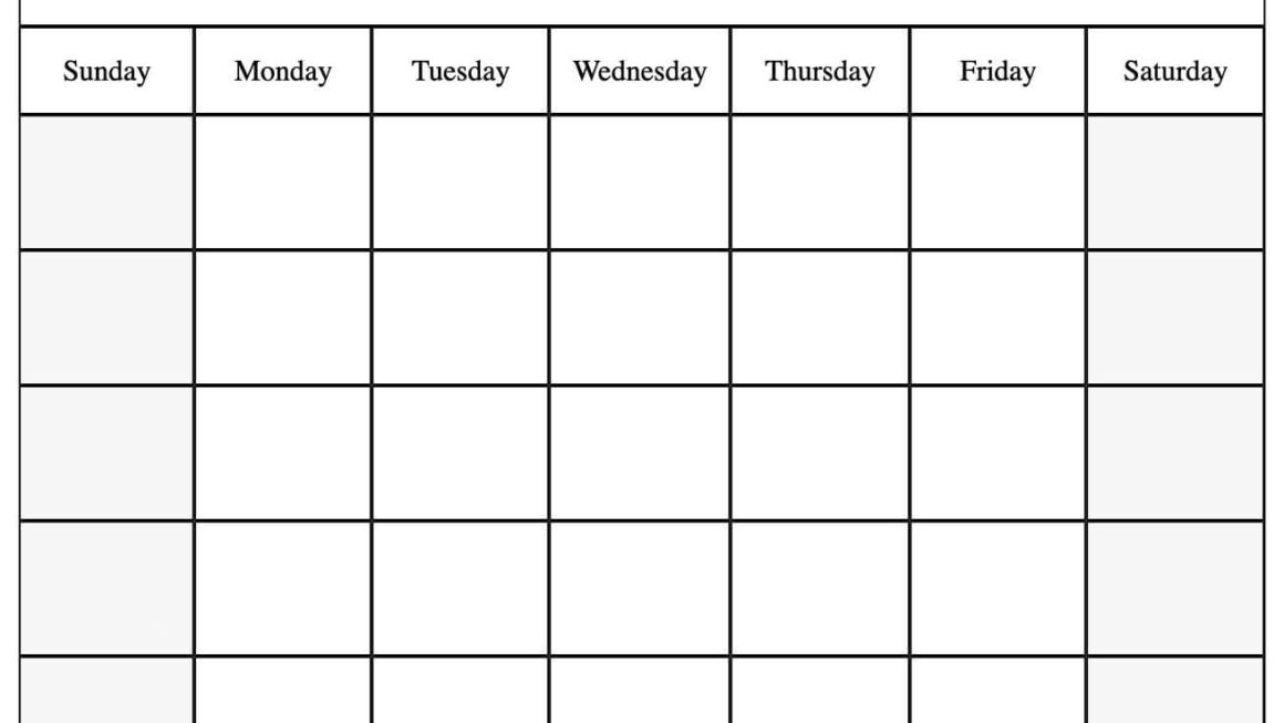 Blank Calender Template Sampletemplate my id
