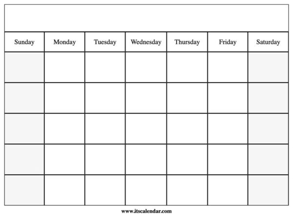 How To Make A Blank Calender Printable