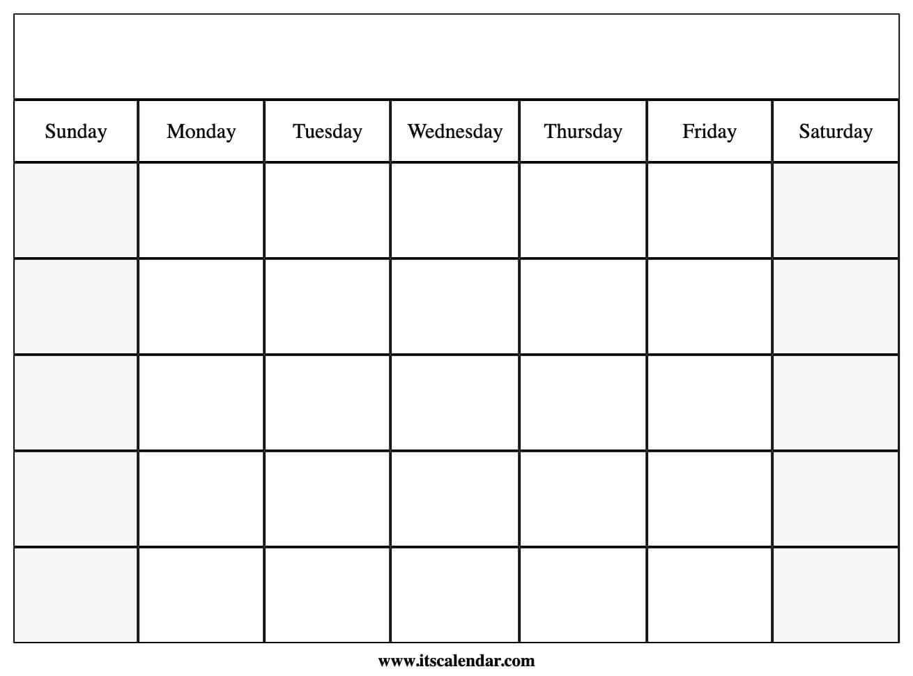 Blank Calender Template Sampletemplate my id
