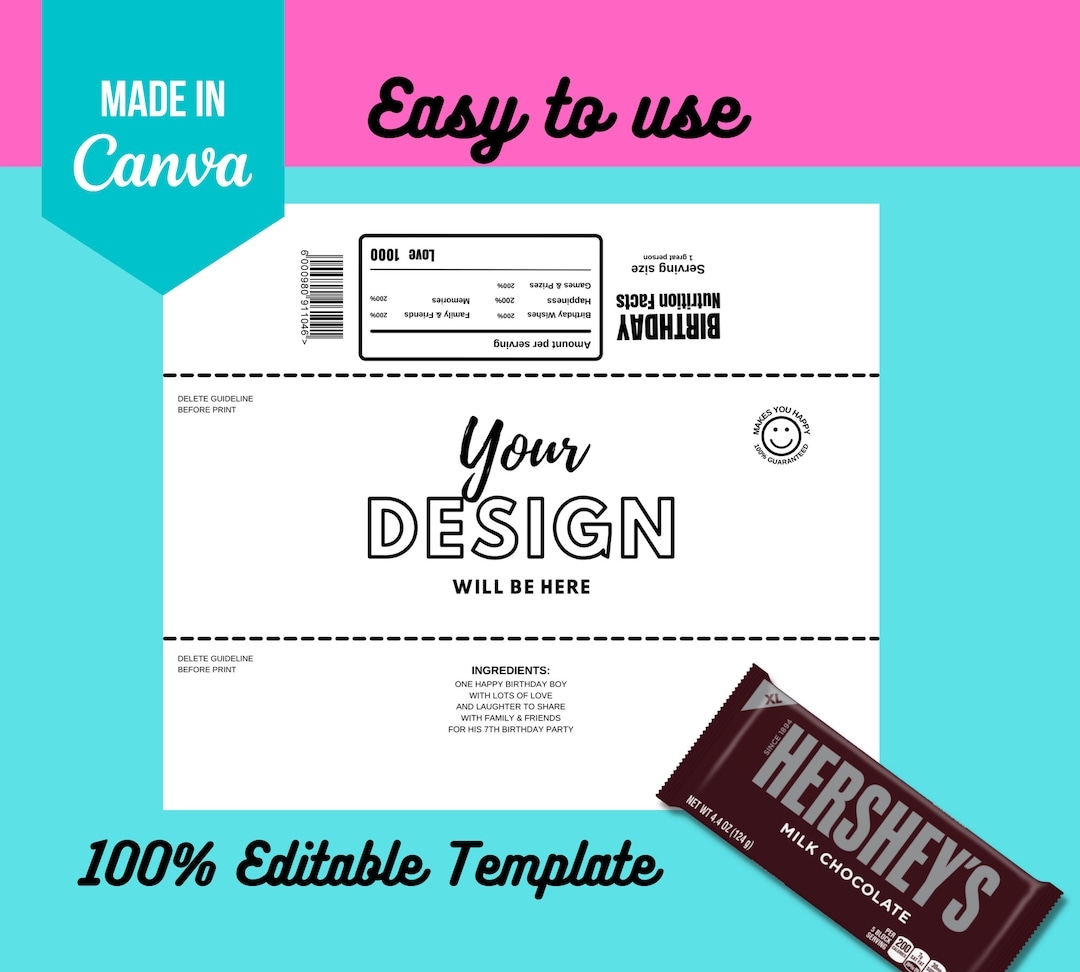 Blank Candy Bar Wrapper Template Free Printable Online