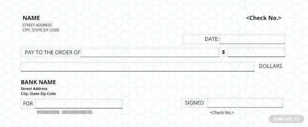 Blank Checks For Printing