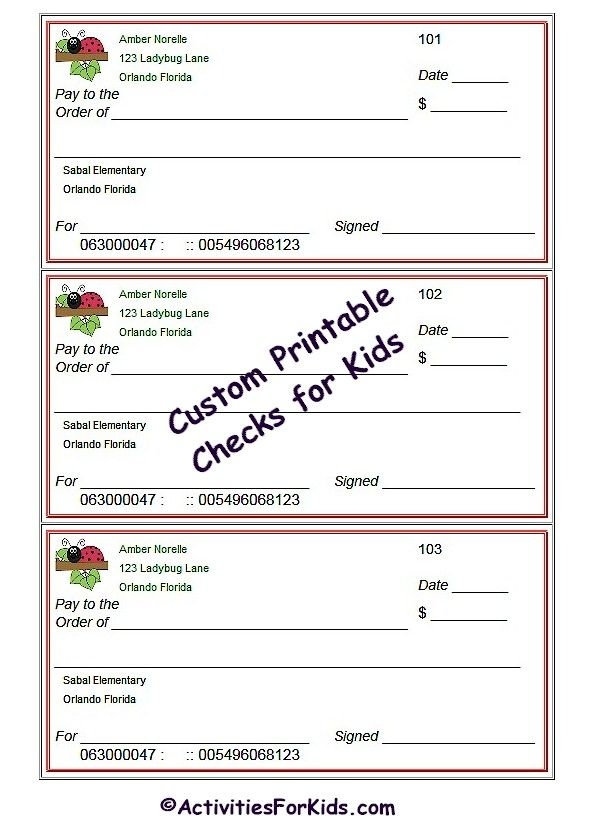 Blank Checks Template Printable Play Checks For Kids In 2022 Blank Blank Checks Template Printable Play Checks For Kids In 2022 Blank