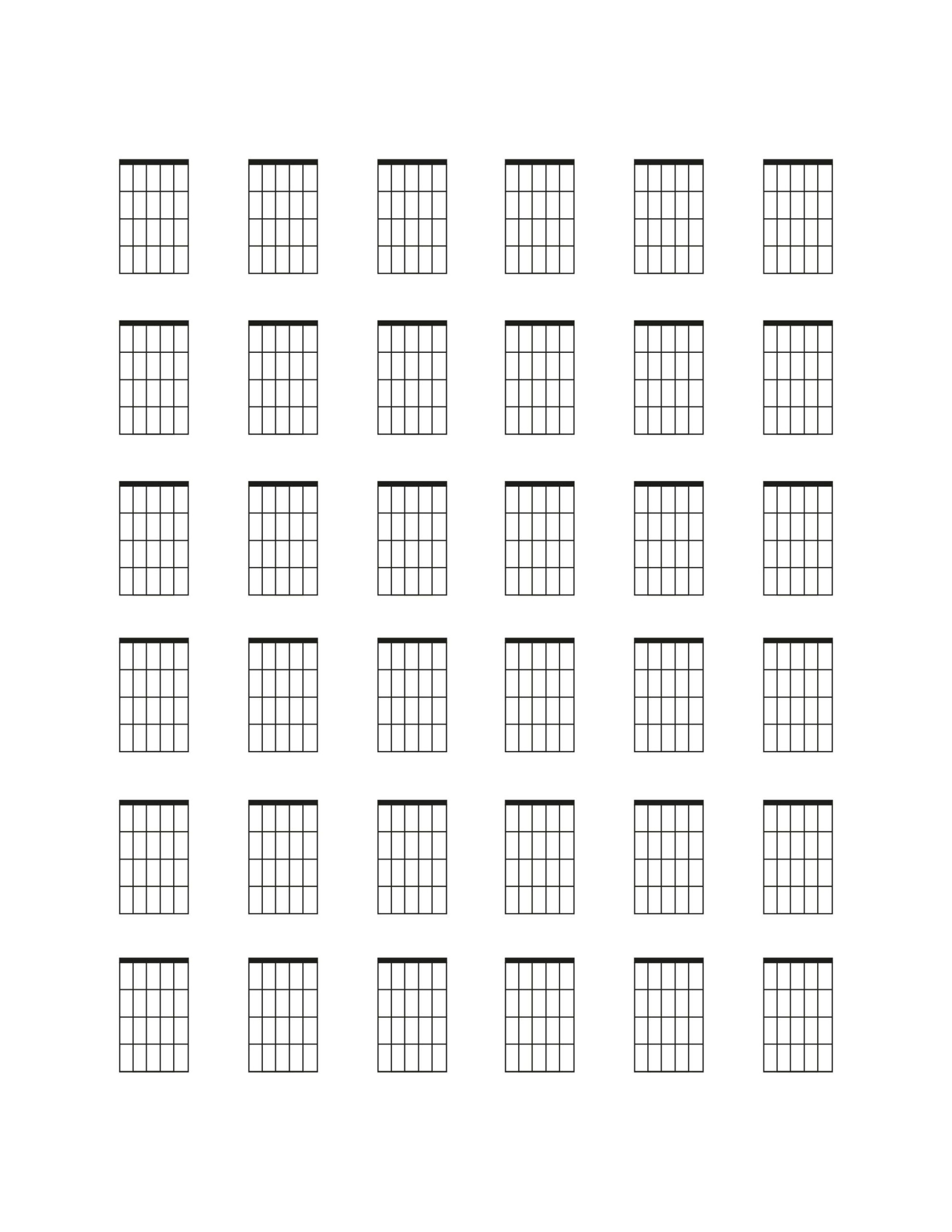 Blank Chord Charts For Guitar Download And Print Standard Etsy In Blank Chord Charts For Guitar Download And Print Standard Etsy In