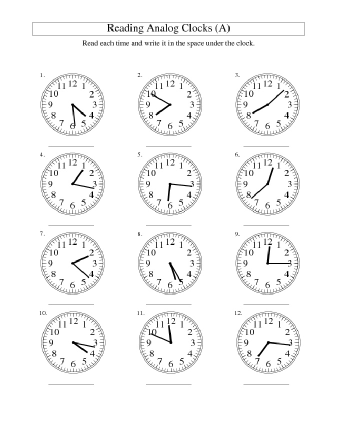 Free Printable Blank Clock Faces Worksheet