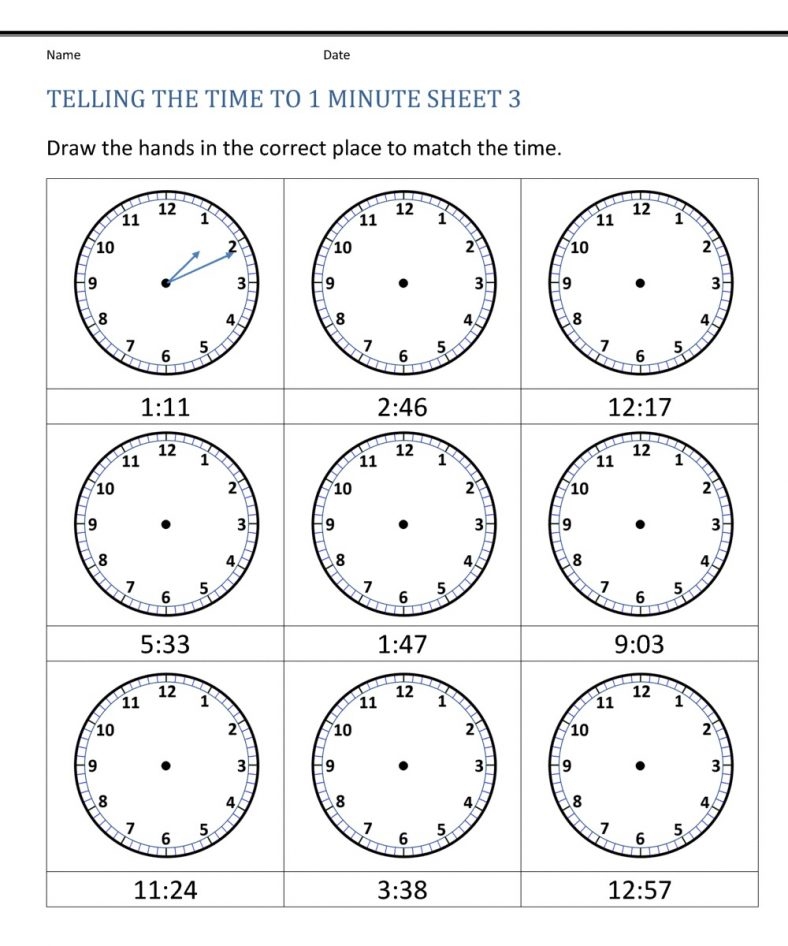 Blank Clocks For Telling Time Practice Printable