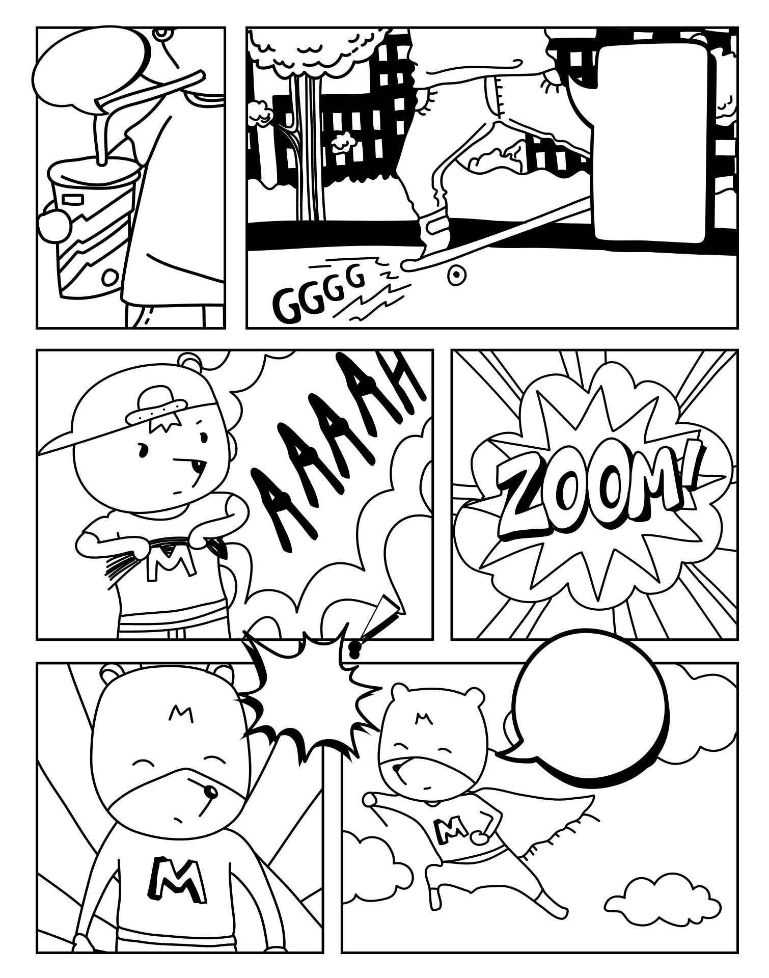 Blank Comics Template With Characters Best Templates Resources