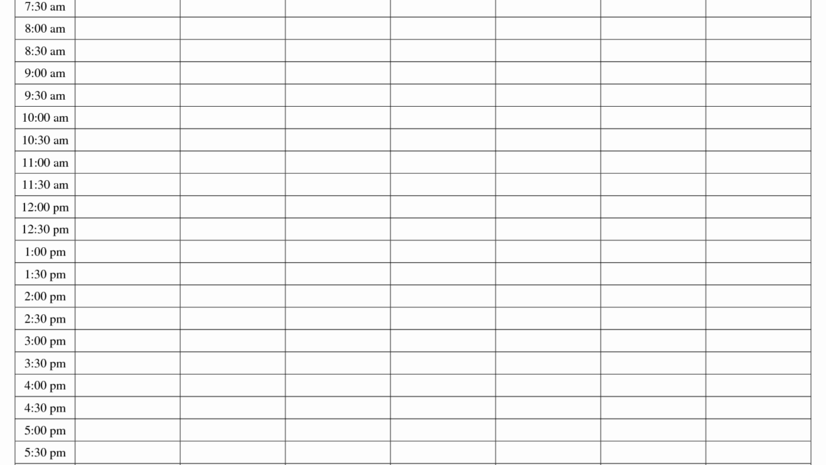 Blank Daily Calendar With Time Slots Printable Mae Harriott