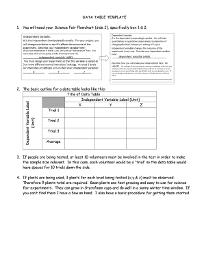 Blank Data Table For Science Experiment Fill Online Printable Blank Data Table For Science Experiment Fill Online Printable