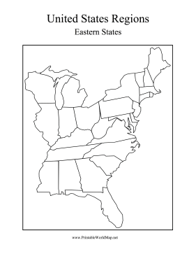 Printable Blank Map Of East States Printable Blank Map Of East States