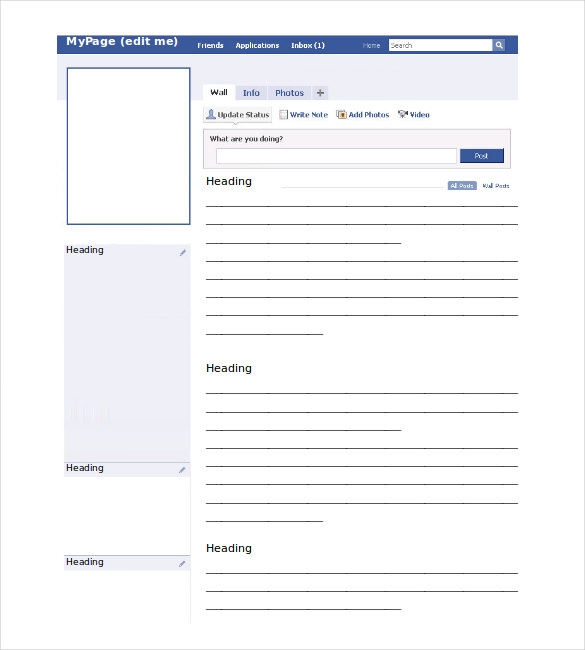 Blank Facebook Template 13 Free Word PPT PSD Documents Download
