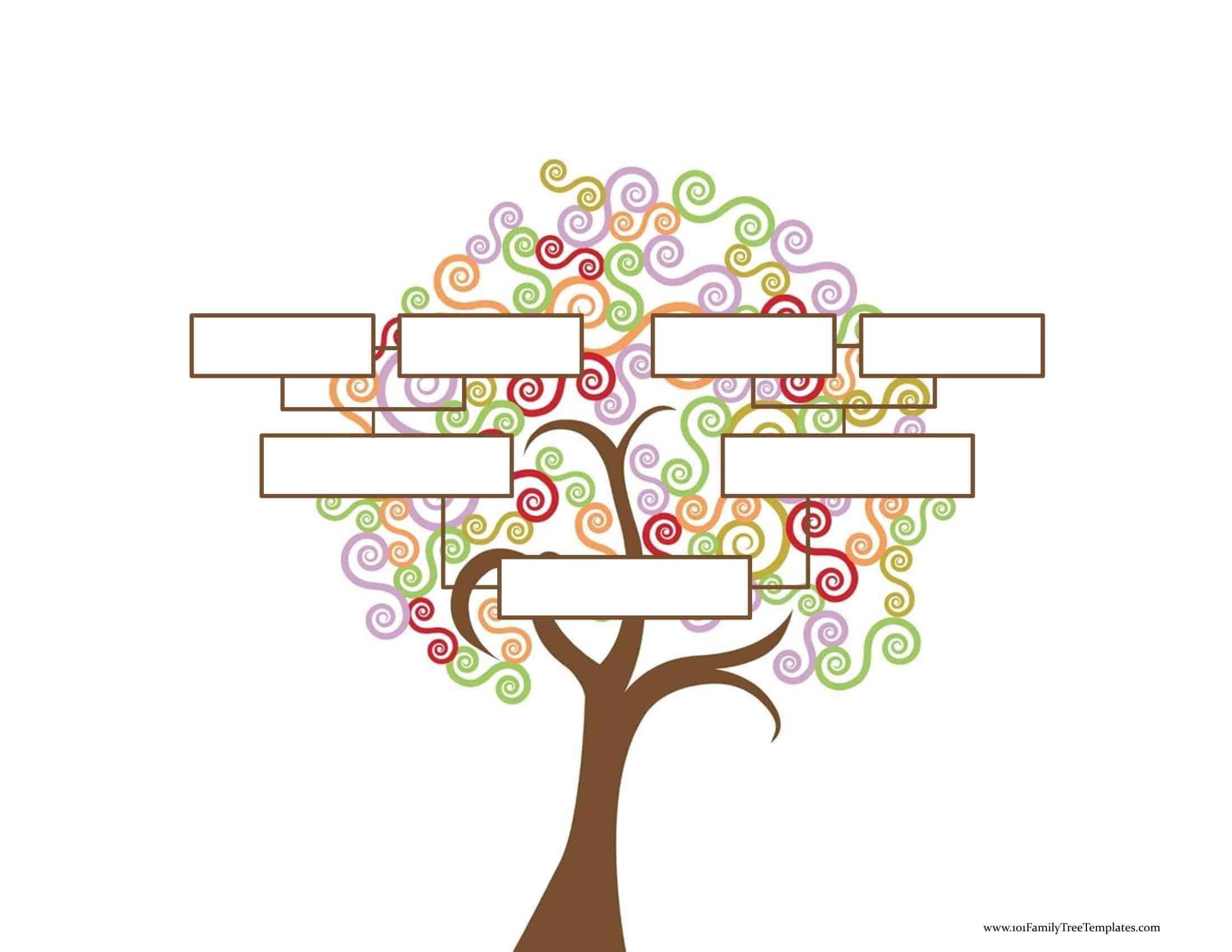 Blank Family Tree Template Free Instant Download