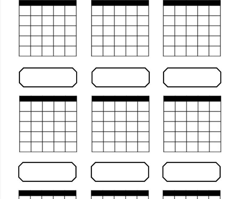 Blank Guitar Chord Chart Pdf