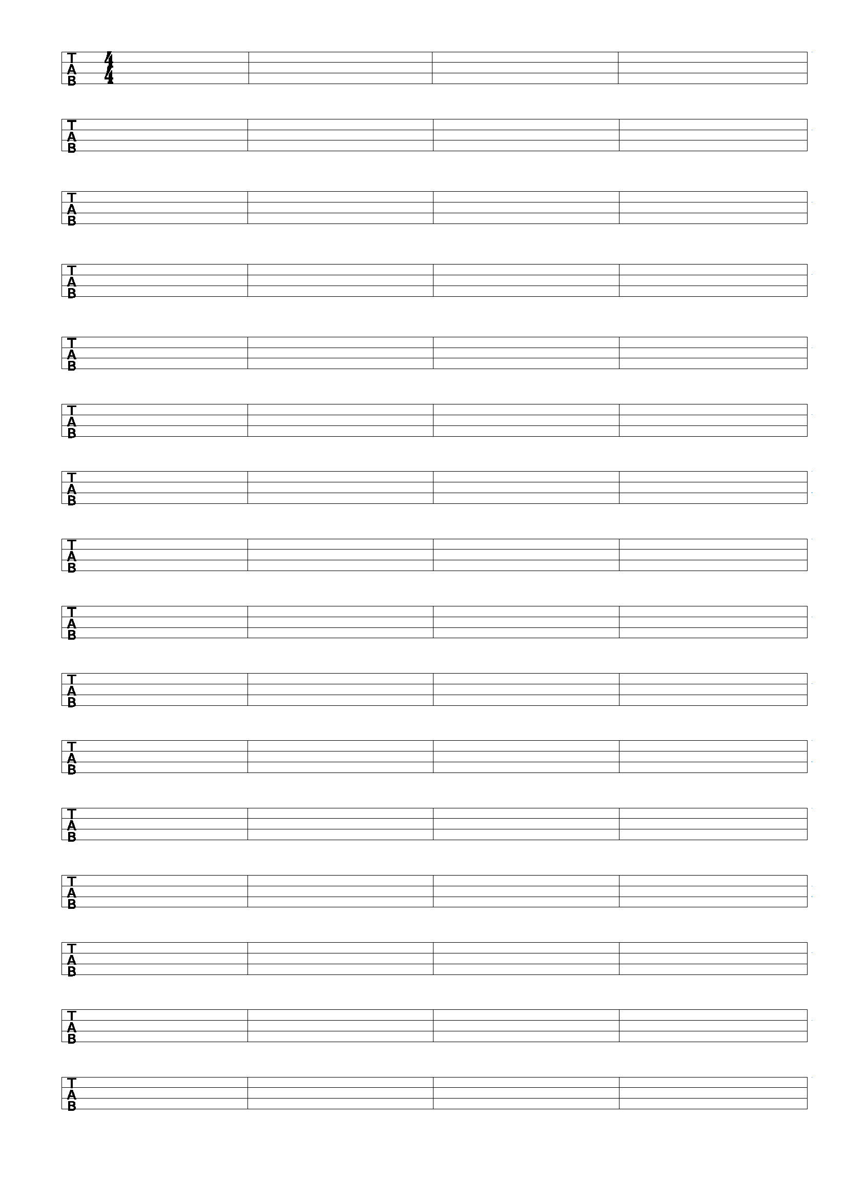 Blank Guitar Music Sheets Printable Blank Guitar Music Sheets Printable