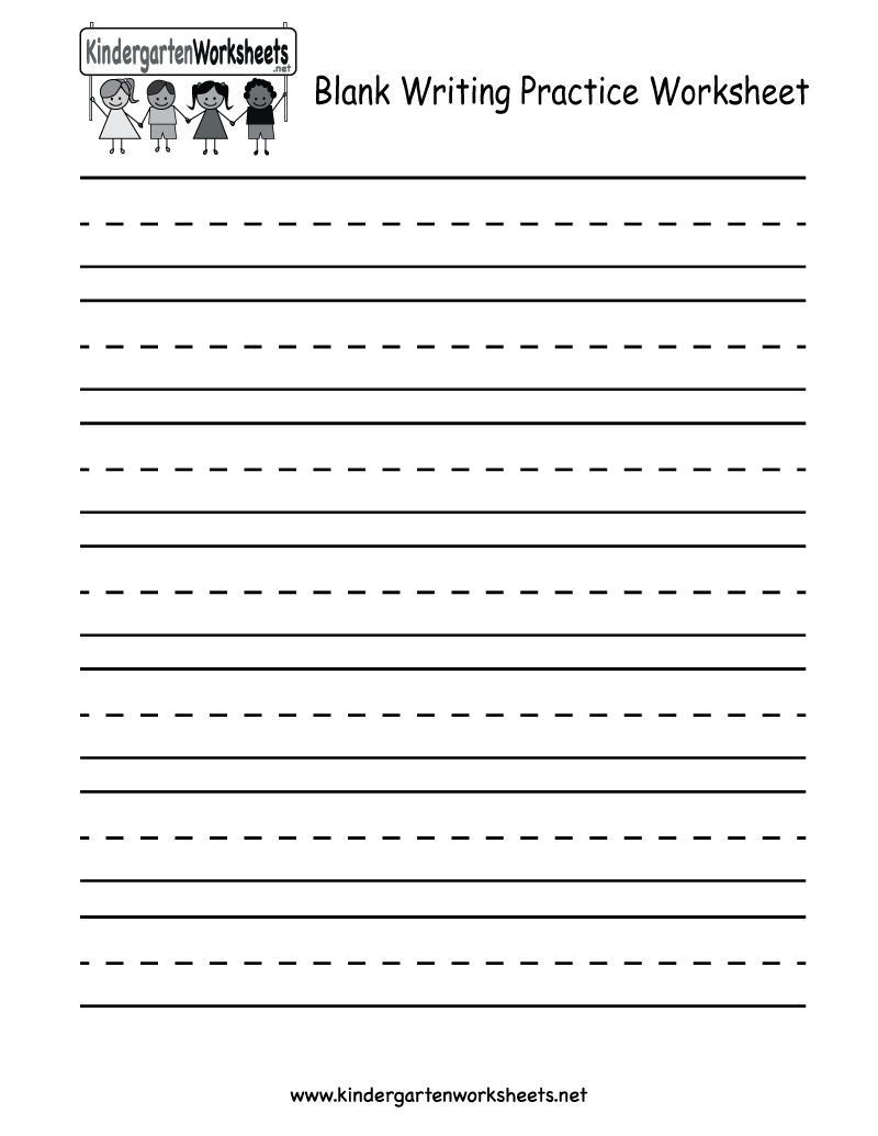 Blank Handwriting Worksheet For Kindergarten