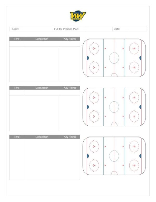 Free Printable Blank Hockey Practice Plan Template