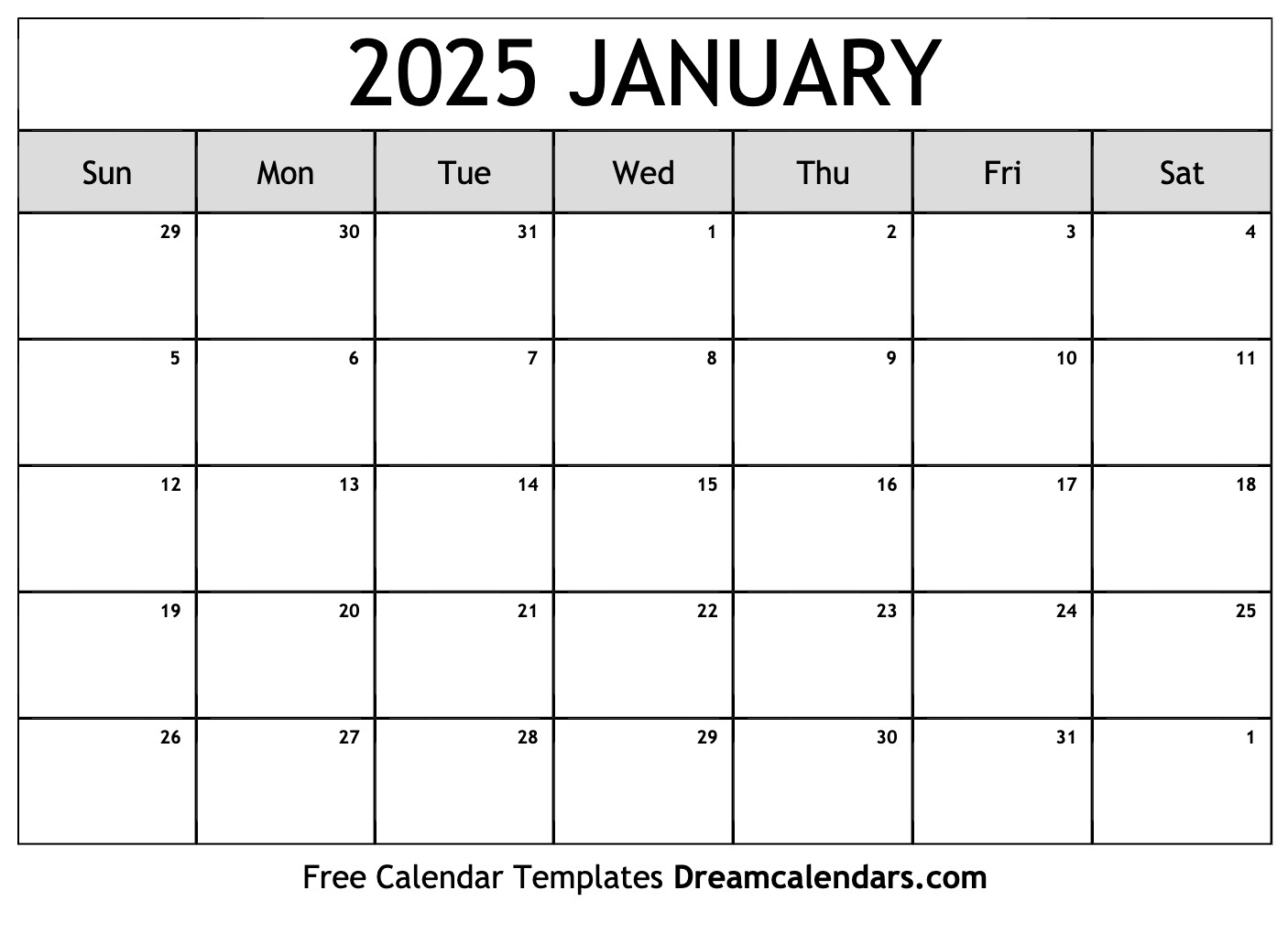 Blank January 2025 Calendar Printable Pdf Download Jennifer M Cupples Blank January 2025 Calendar Printable Pdf Download Jennifer M Cupples