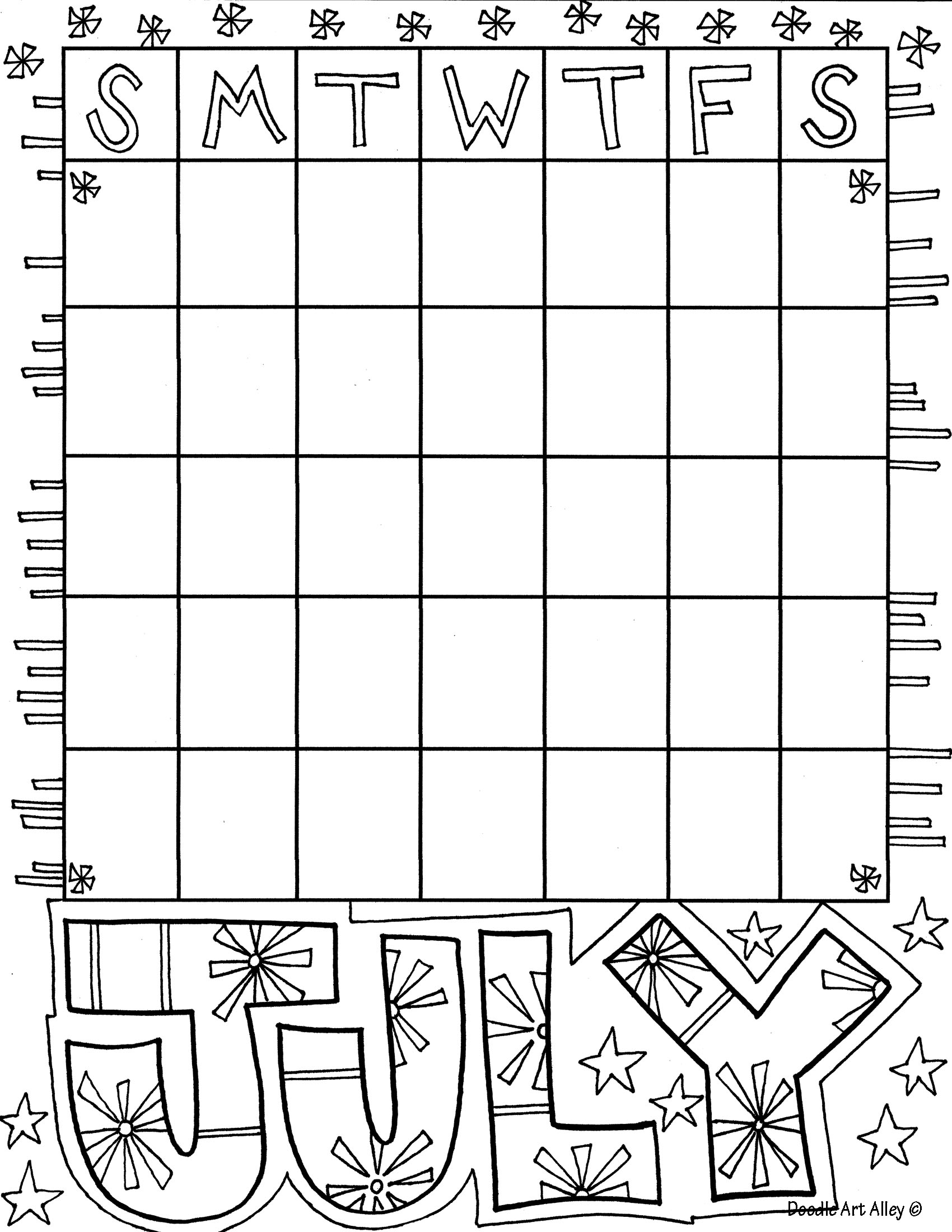 Blank July Calendar Printable Printable Word Searches Blank July Calendar Printable Printable Word Searches