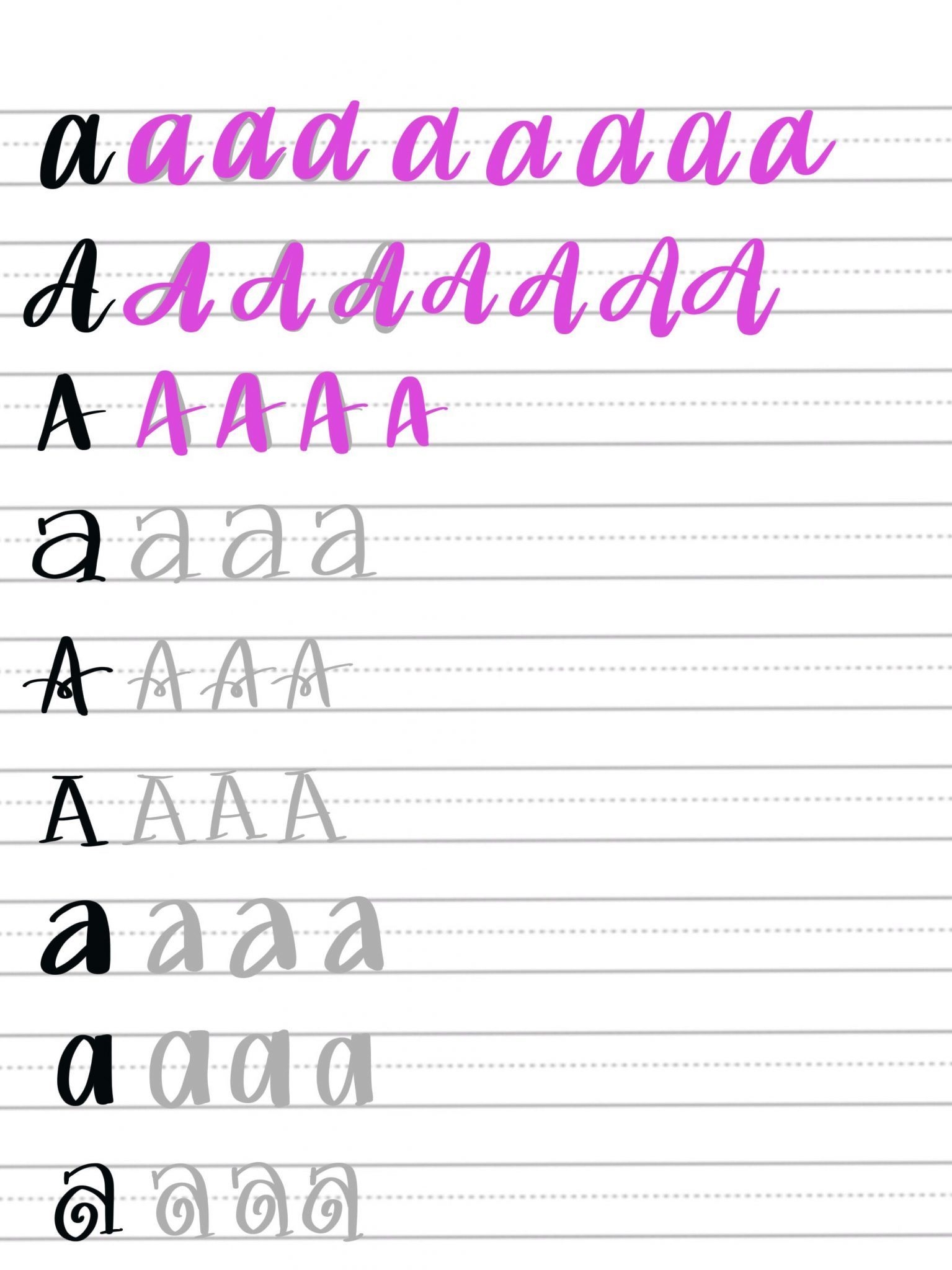 Blank Lettering Practice Sheets Blank Lettering Practice Sheets