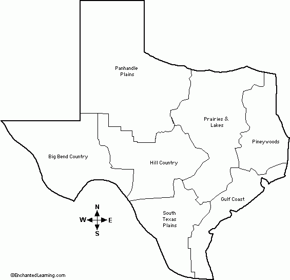 Blank Map Of 4 Regions Of Texas Blank Map Of 4 Regions Of Texas