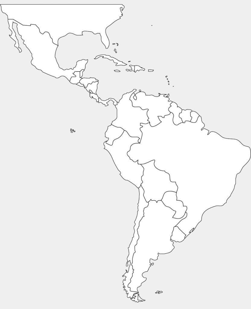 Blank Map Of Central And South America Printable Printable Maps Blank Map Of Central And South America Printable Printable Maps