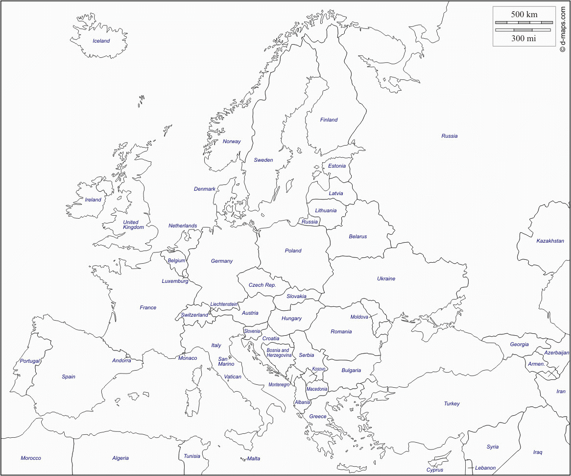 Blank Map Of Central Europe
