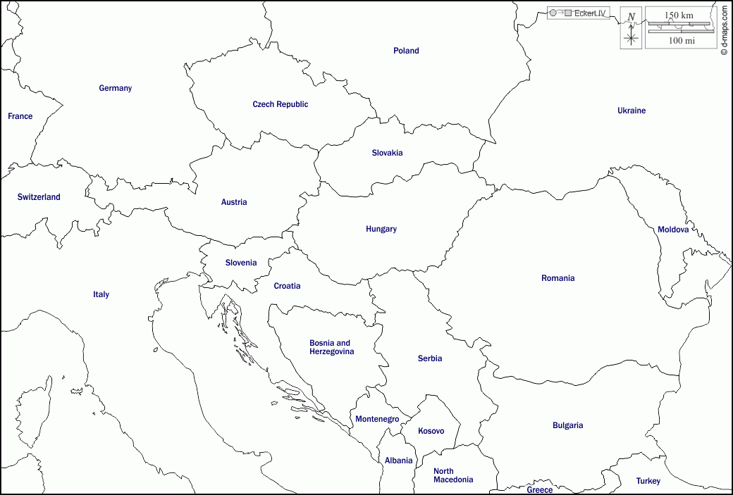 Blank Map Of Central Europe