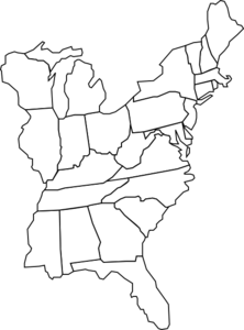 Blank Map Of Eastern United States Printable