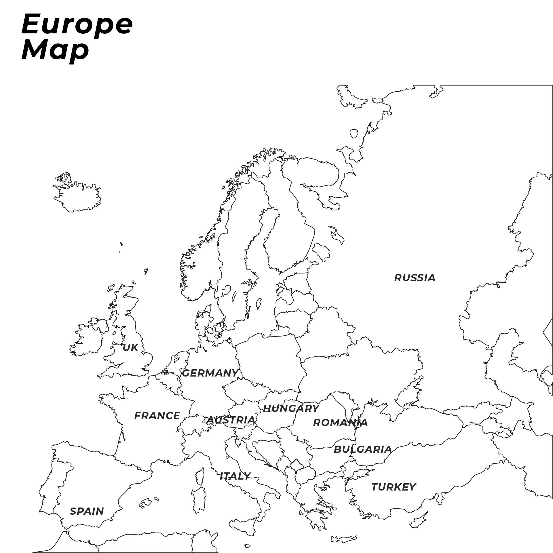 Blank Map Of Europe Countries And Capitals Blank Map Of Europe Countries And Capitals