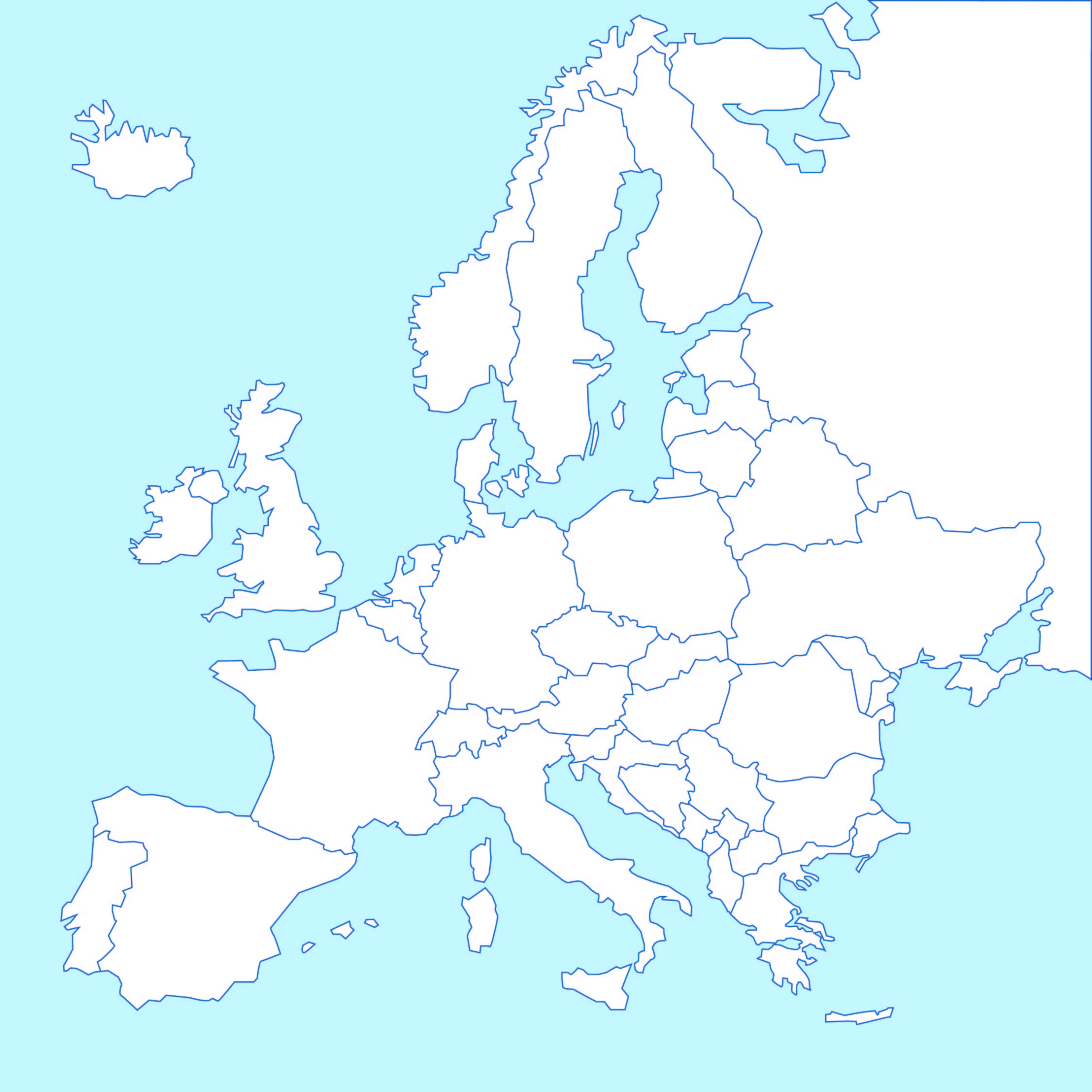 Printable Blank Map Of Europe No Borders Printable Blank Map Of Europe No Borders