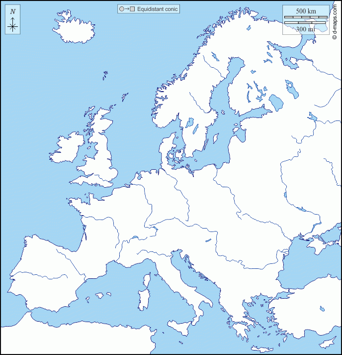 Blank Map Of Europe Rivers Blank Map Of Europe Rivers