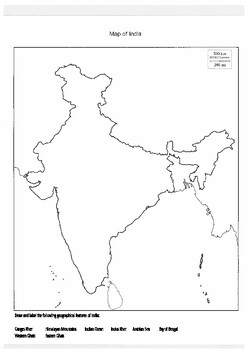 Blank Map Of India 6th Grade Ancient India Geography Unit TPT