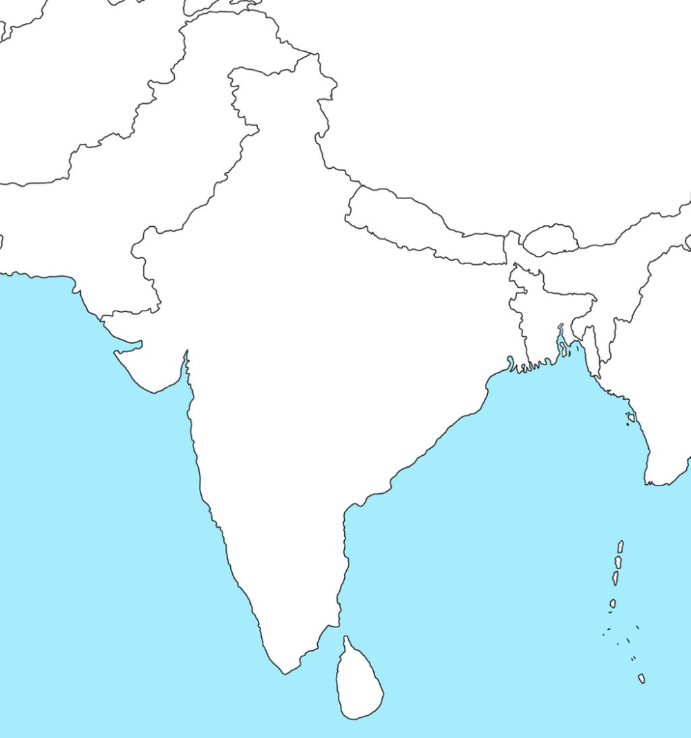 Blank Map Of India Outline Map Of India Whatsanswer Artofit