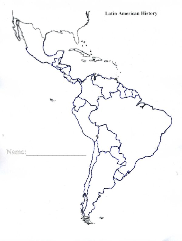 Blank Printable Outline Map Of Latin America