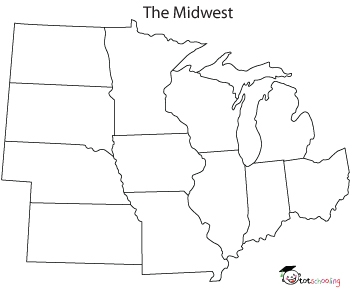 Blank Map Of Midwest States Blank Map Of Midwest States