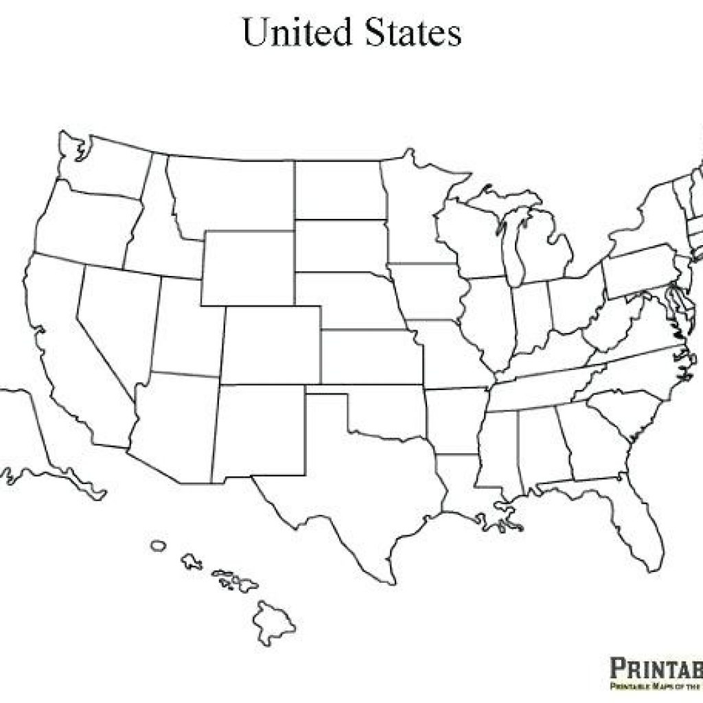Blank Map Of The 50 States Printable