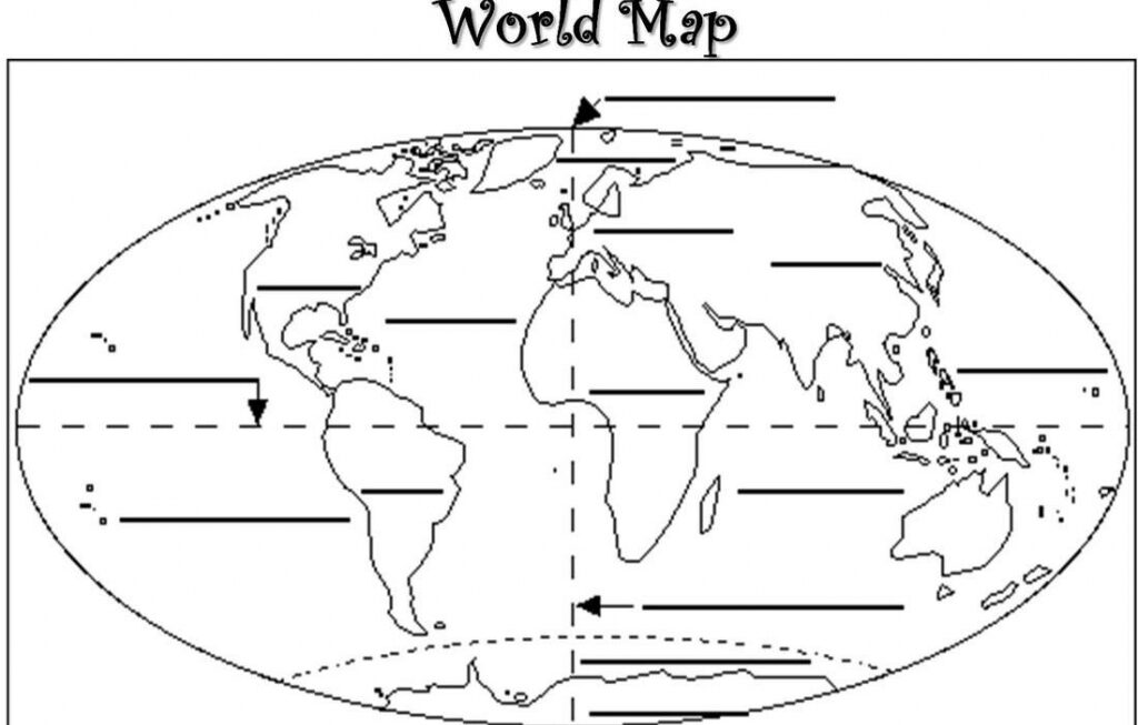 Blank Map Of The Continents And Oceans Printable