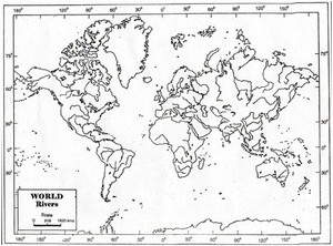 Blank Map Of The World With Rivers Blank Map Of The World With Rivers