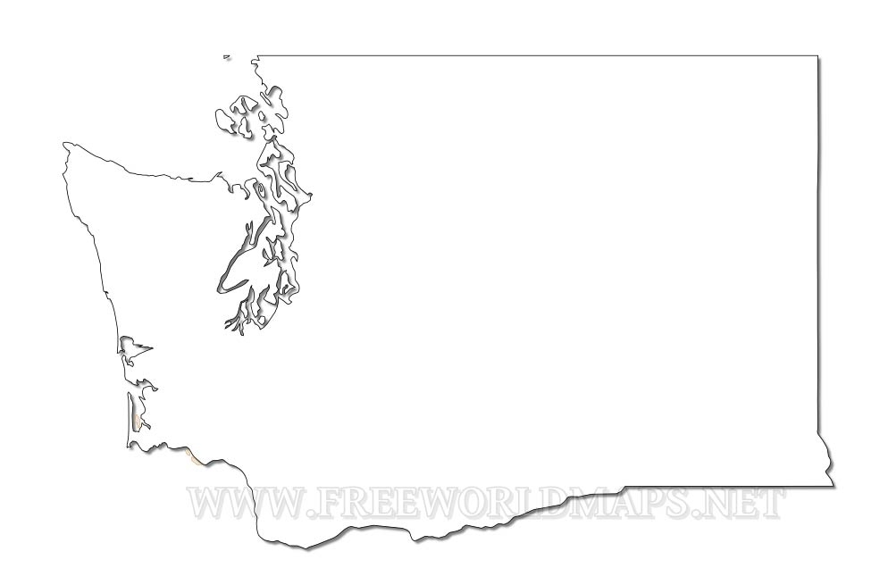 Blank Map Of Washington State Printable Maps Online