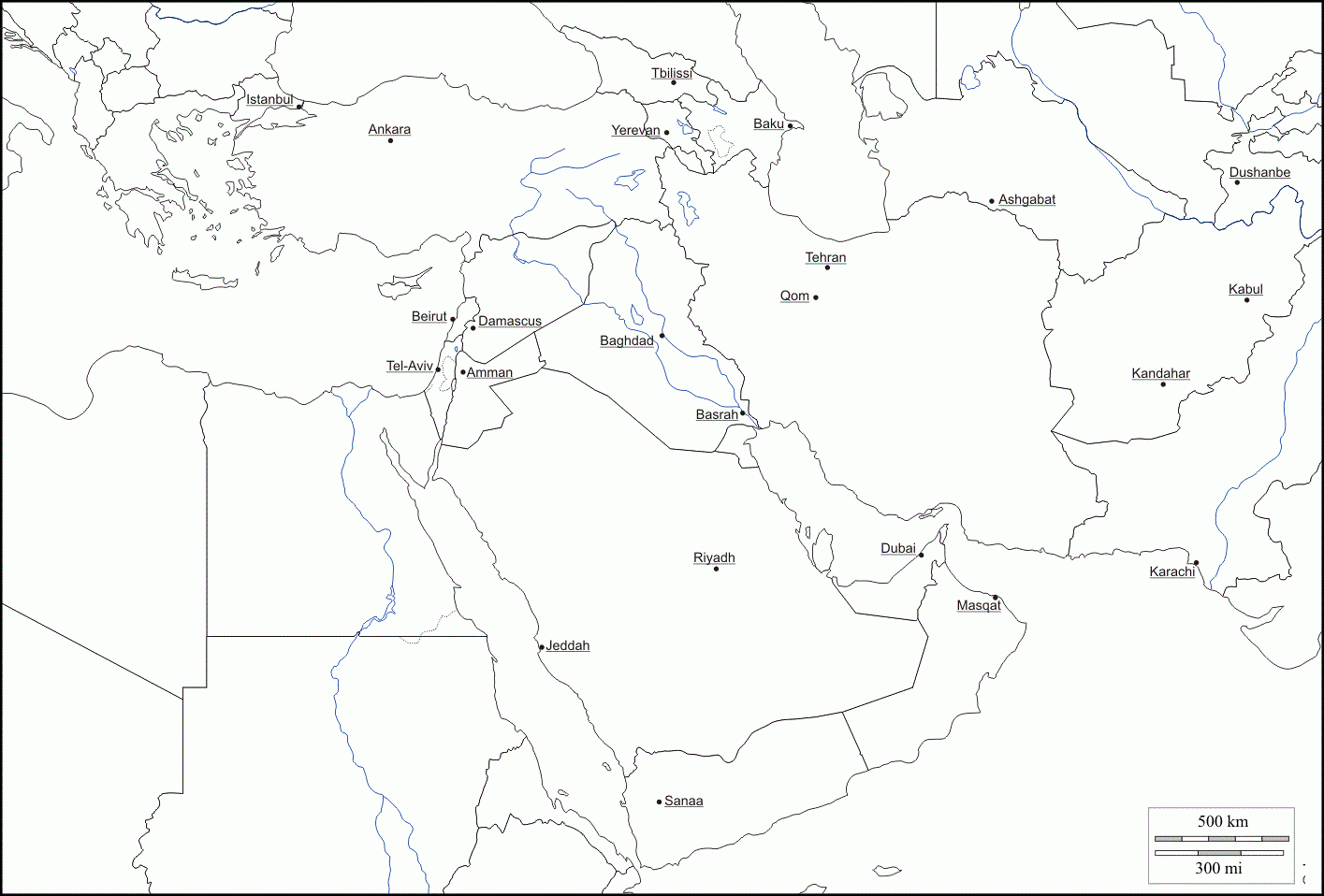 Blank Map Of West Asia Blank Map Of West Asia