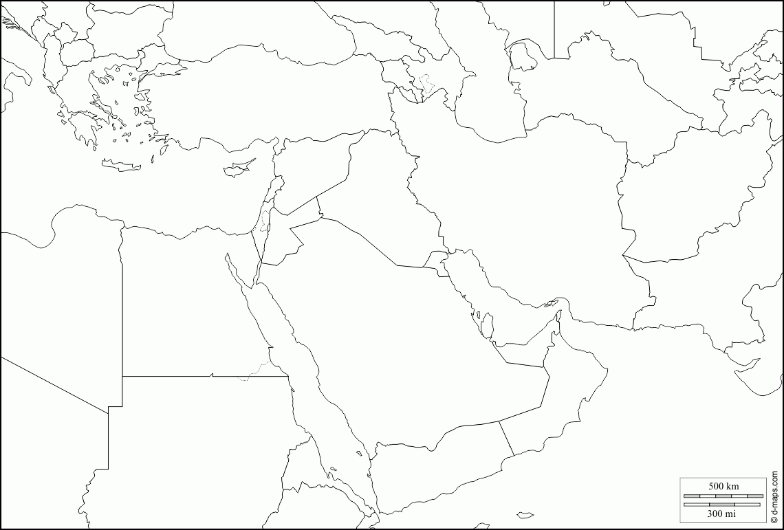 Blank Map Of West Asia Blank Map Of West Asia